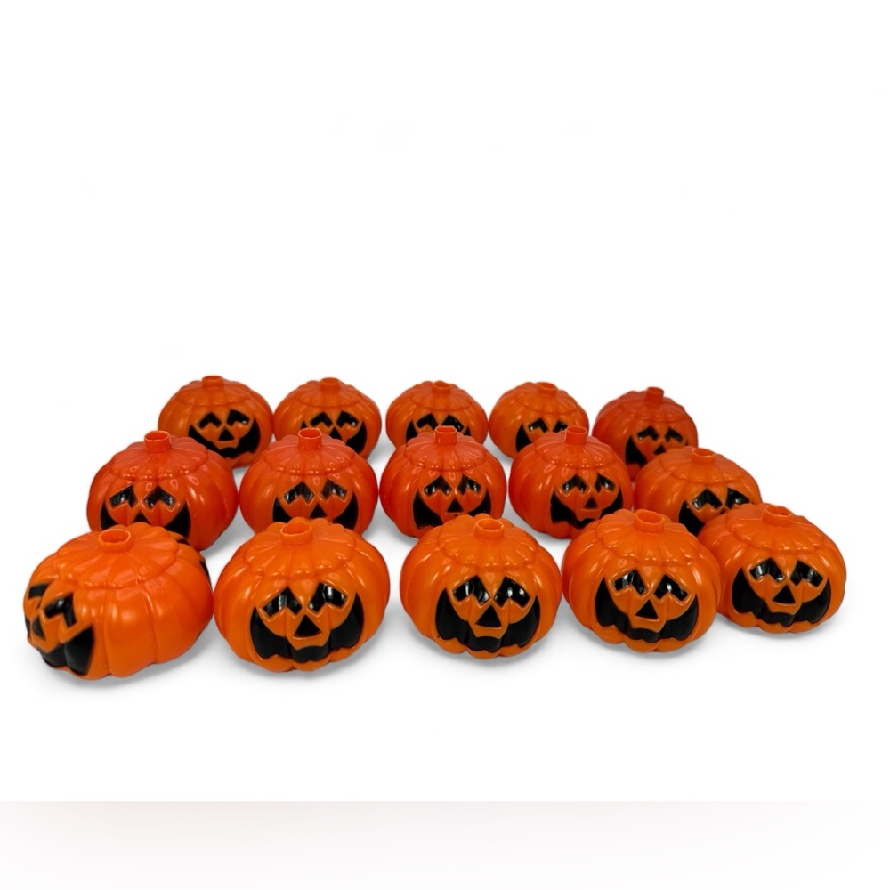 VTG Halloween Pumpkin JOL Plastic Blow Mold String Light Covers Lot Of 15 READ!